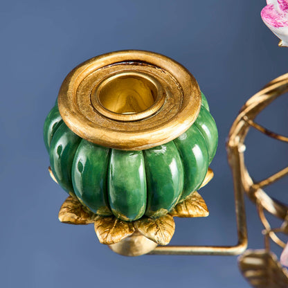 Chandelier Perroquet Orange/Or 39,5 x 12 x 59 cm