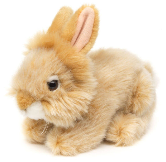Peluche con forma de conejo de Angora reclinado (beige)