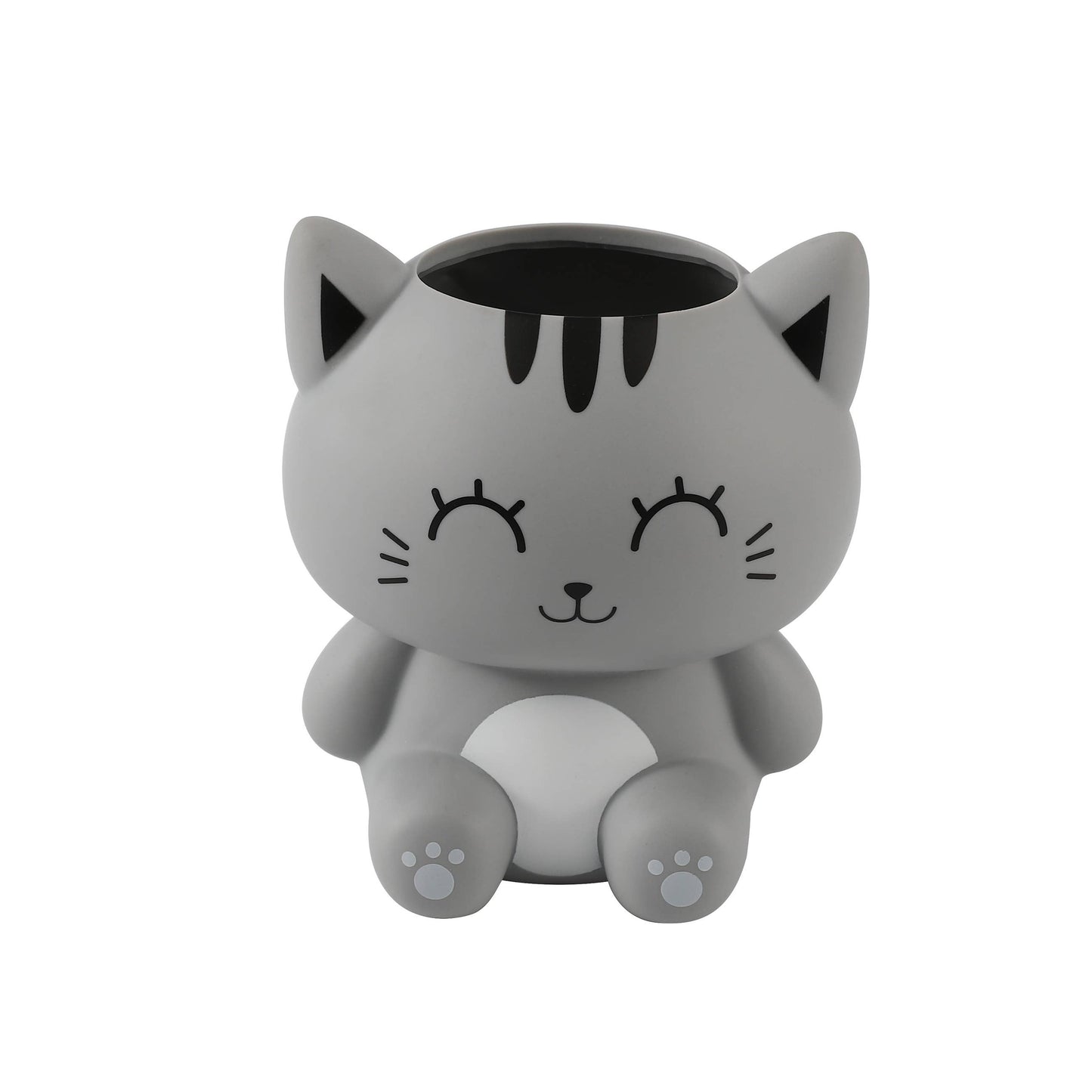 3D Grey Cat Pen Holder
