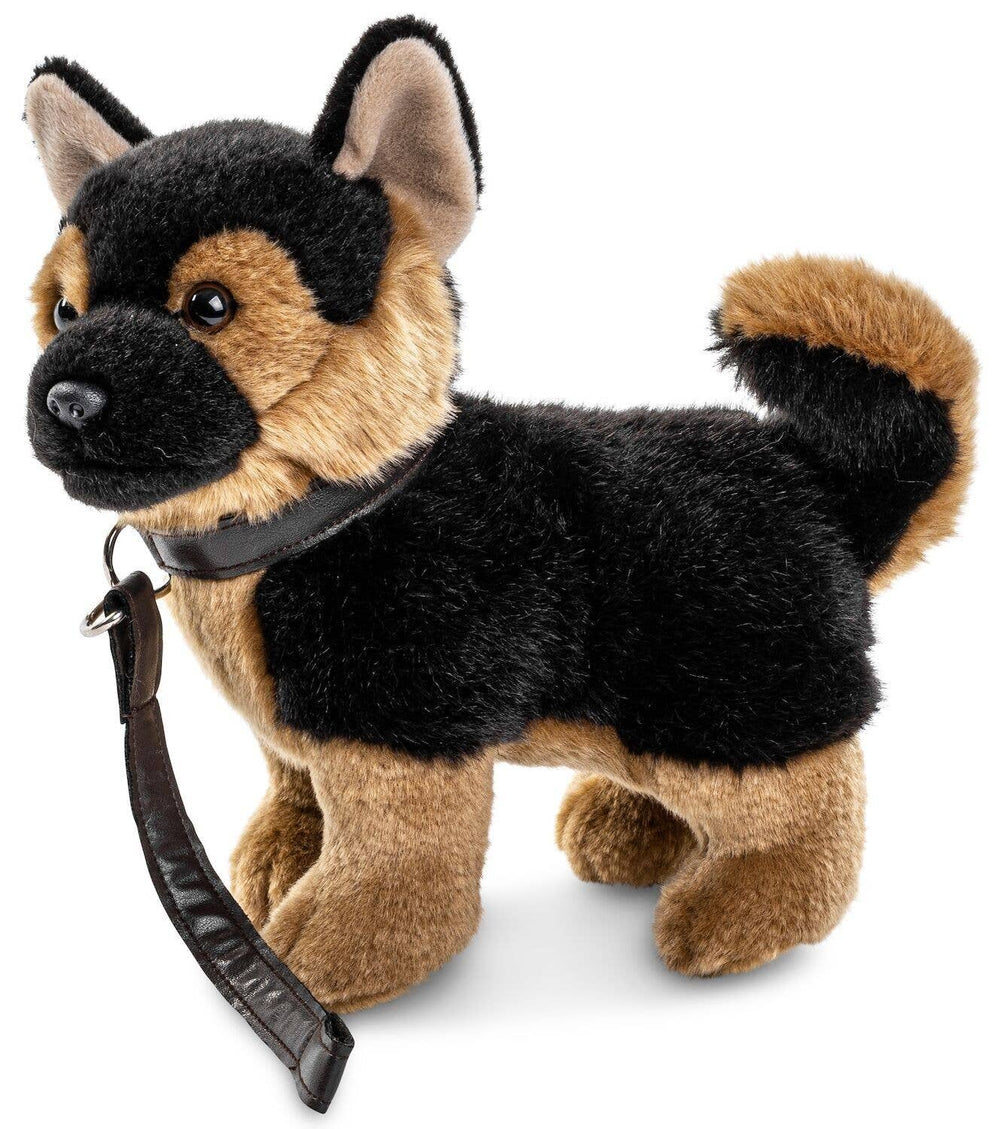 Peluche Chiot Berger Allemand, Debout (avec Laisse) - 26 cm (Hauteur)