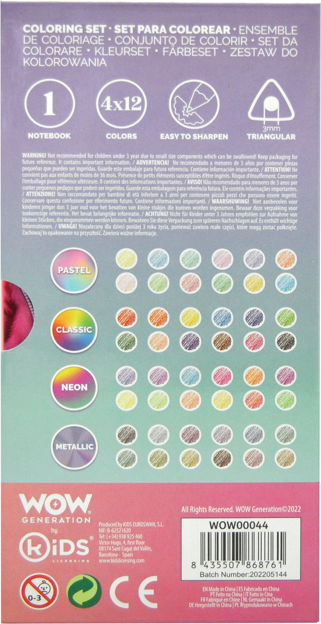 Set de 48 crayons de couleurs et carnet