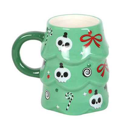 Taza de Feliz Navidad con Árbol de Navidad Gótico