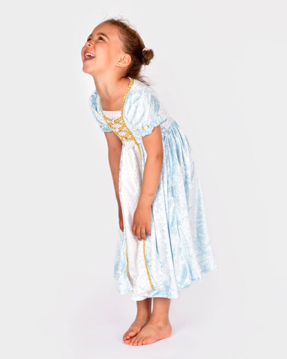 Robe de princesse velours bleu clair taille 122-128 cm 6-8 ans