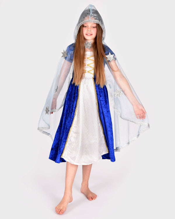 Organza bleu Cape Princess 98-128 cl 3-8 ans
