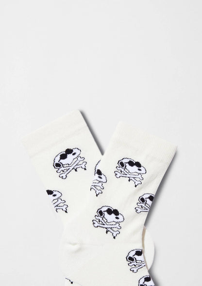 BeSnoopy Skull OffWhite - Chaussettes en coton biologique 100%