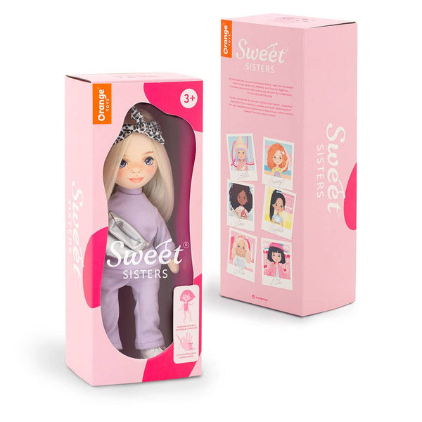Boneca Mia com fato de treino roxo - 32 cm