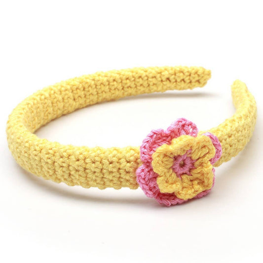 Headband with flower - Yellow