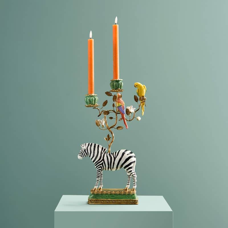 Chandelier zèbre poly/métal, 27 x 9x45 cm