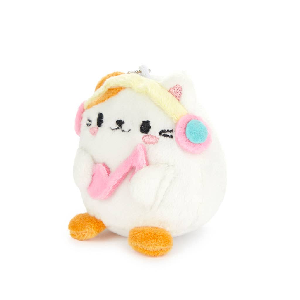 ふわふわ可愛い猫型メロディキーホルダー