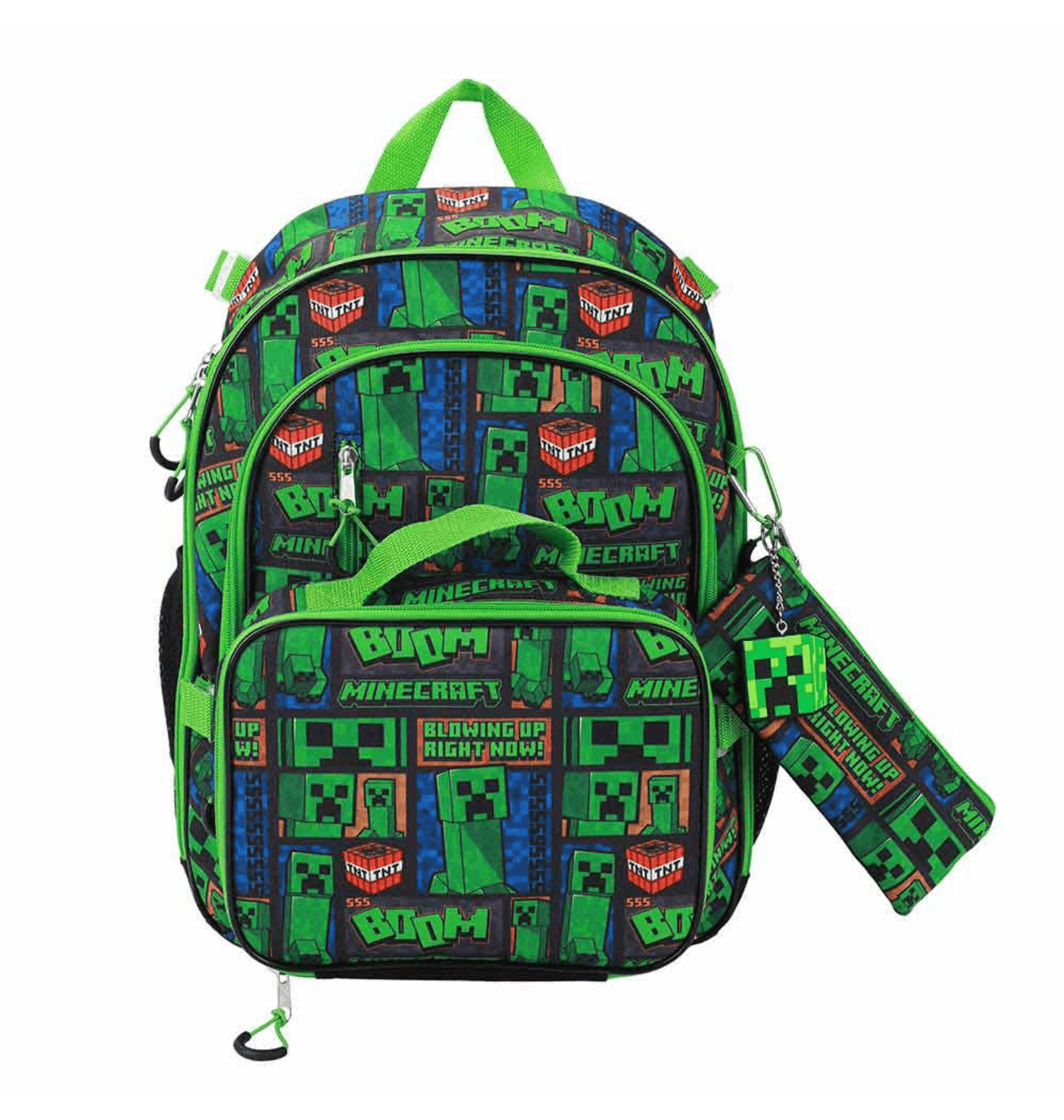 Set sac à dos adaptatif Minecraft Creeper 5 pièces