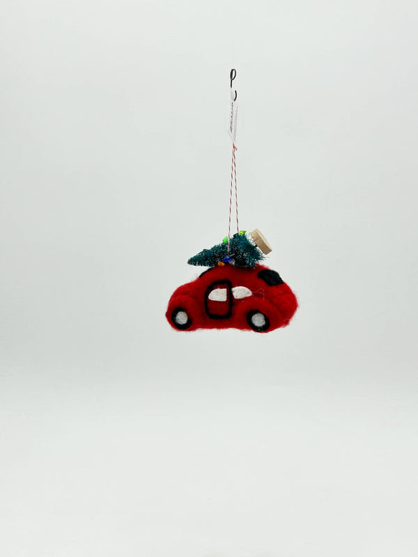 Adorno navideño colgante de fieltro para coche