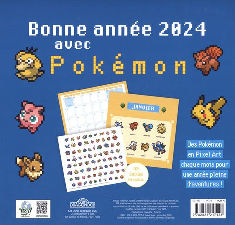 Calendario de Pokémon Pixel Art 2024