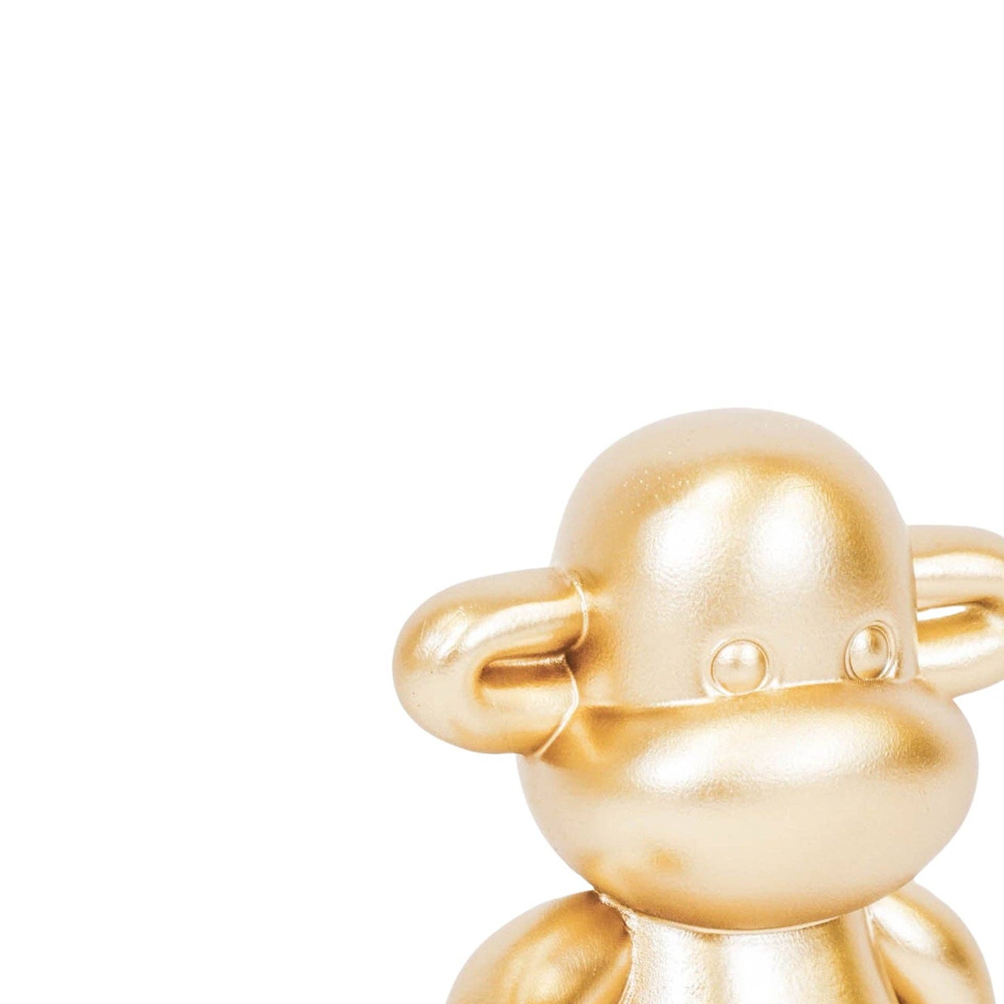 Ornament - Apenbeeldje 'De Legende' - Polyresin - Goud - 33x21x50cm
