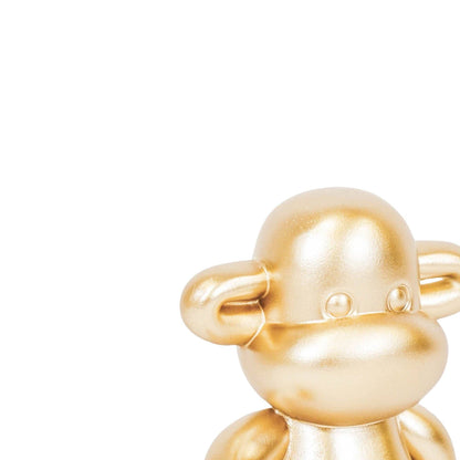 Ornament - Apenbeeldje 'De Legende' - Polyresin - Goud - 33x21x50cm
