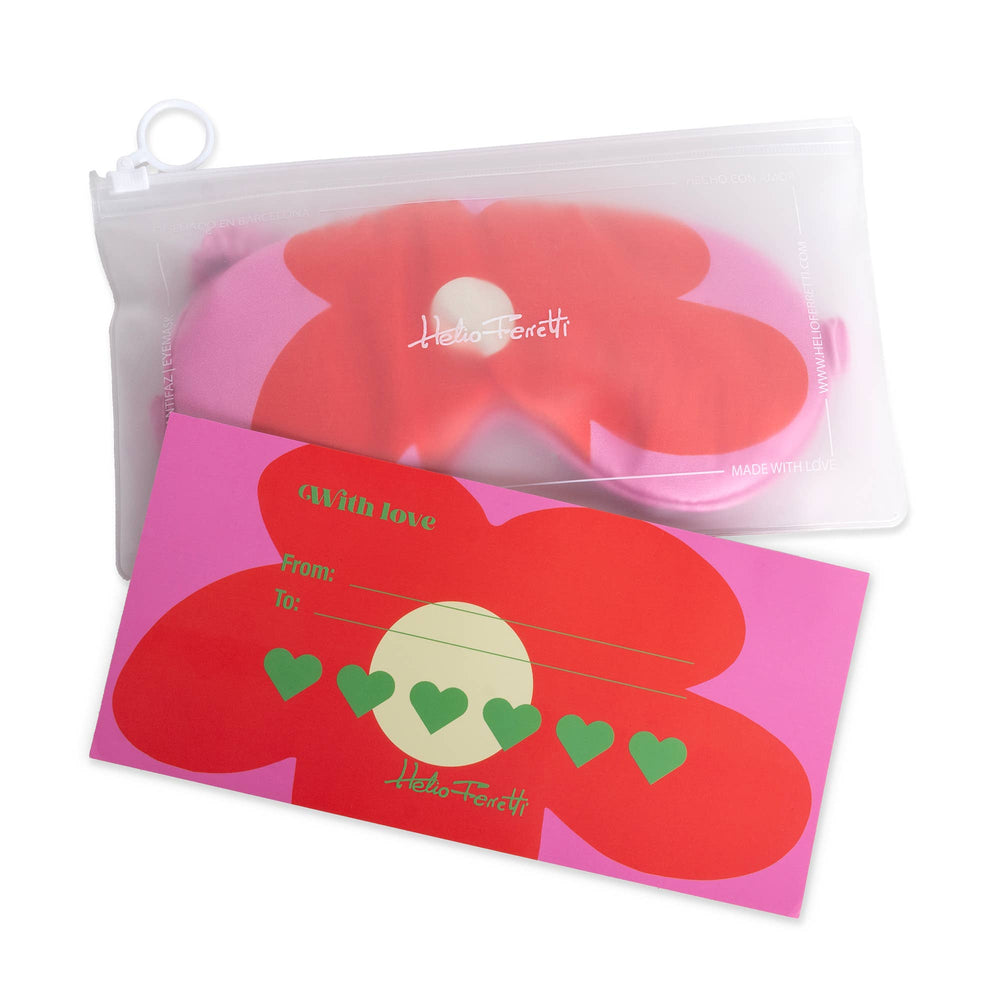 Roze bloemen macro nachtmasker
