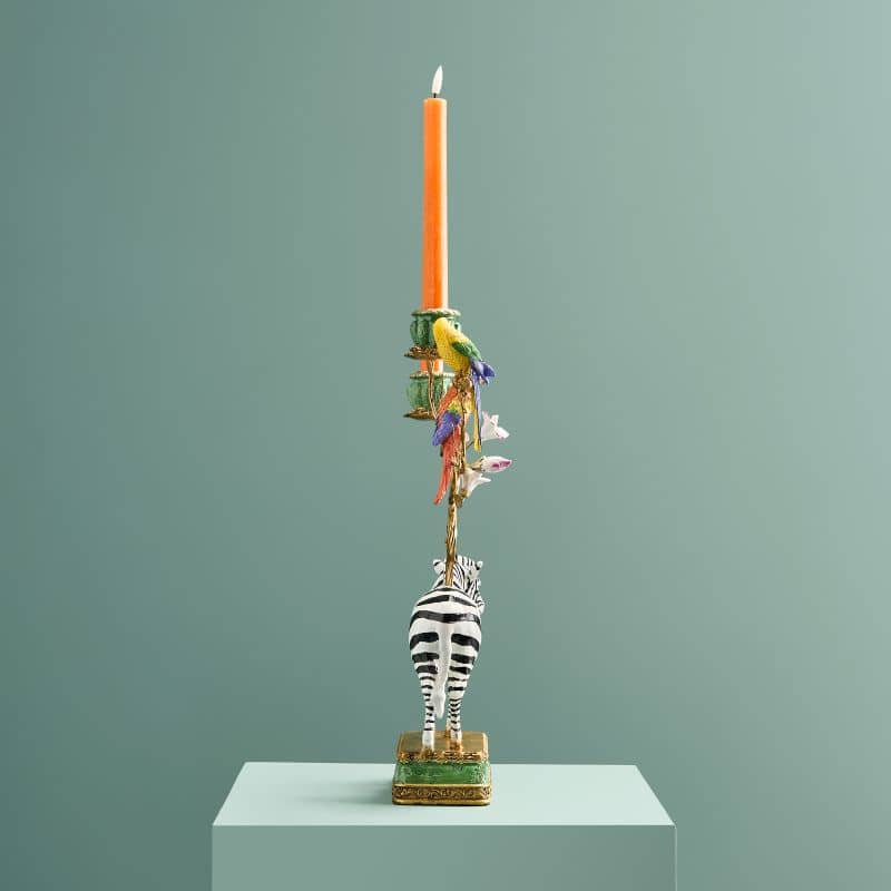 Chandelier zèbre poly/métal, 27 x 9x45 cm