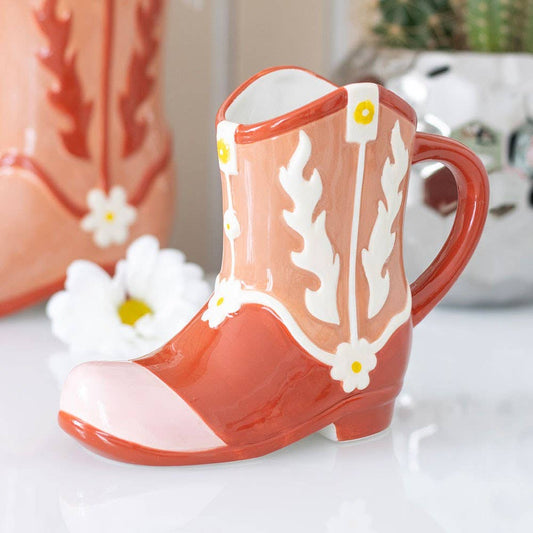 Taza con forma de bota de vaquero – Rosa