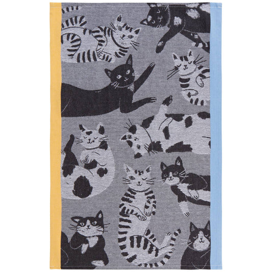 Torchon Jacquard Chats « Miaou Pour Toujours »