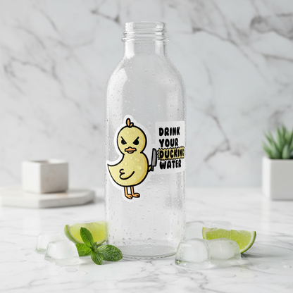 Eendsticker "Drink je eendenwater"