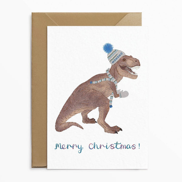Carte de Noël T-Rex