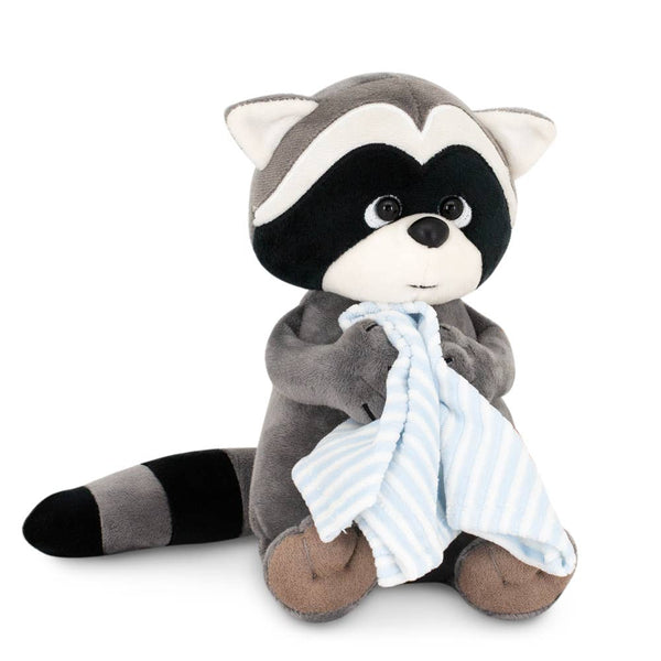アライグマのデニーのぬいぐるみ（タオル付き）、20cm