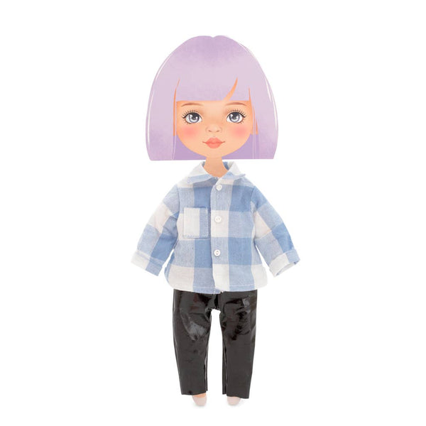 Set de vêtements : chemise à carreaux pour poupée 28 cm