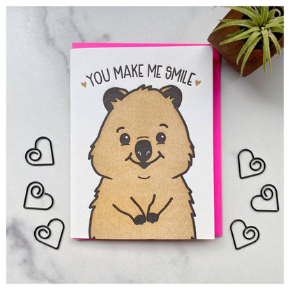 Quokka greeting card "You make me smile"