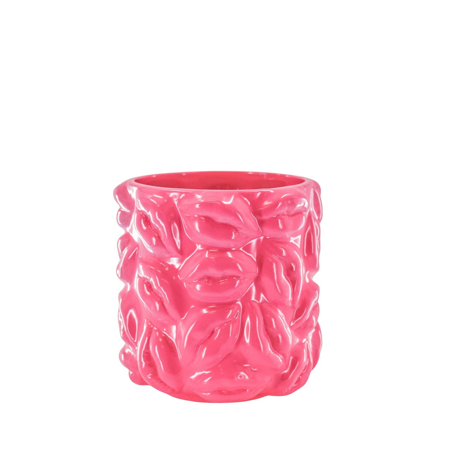Pot - Kisses - Ceramic - Neon Pink - 17.5x17.5x17.5cm