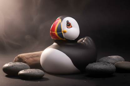 Frailecillo bañándose