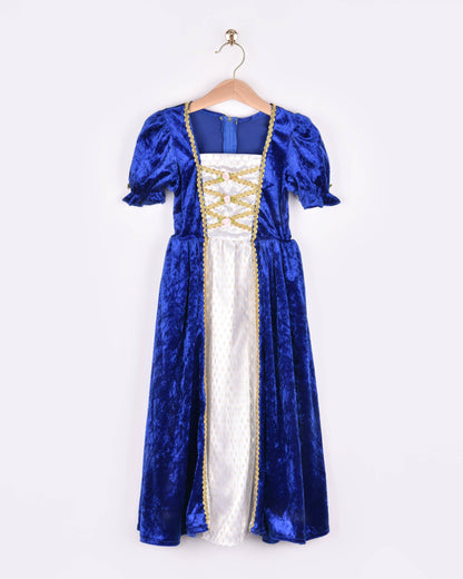 Blue velvet princess dress for 2-4 years (size 98-104)