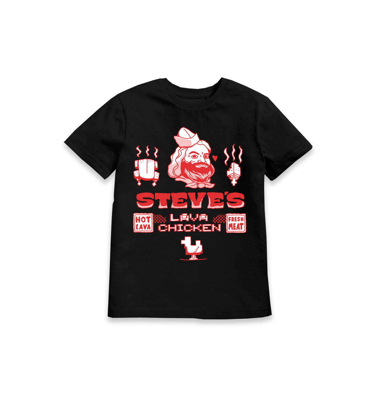 T-shirt enfant Minecraft Steve’s Lava Chicken