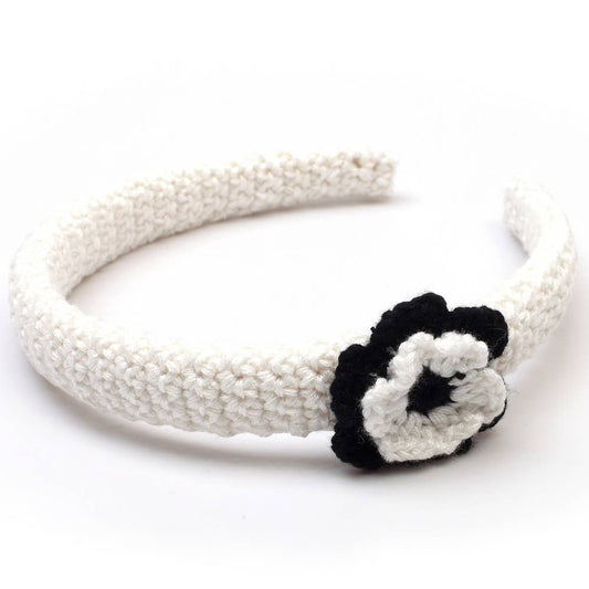 Fascia per capelli con fiori - Bianco