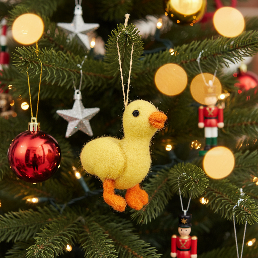 Enfeite de Natal em feltro da patinha Darla