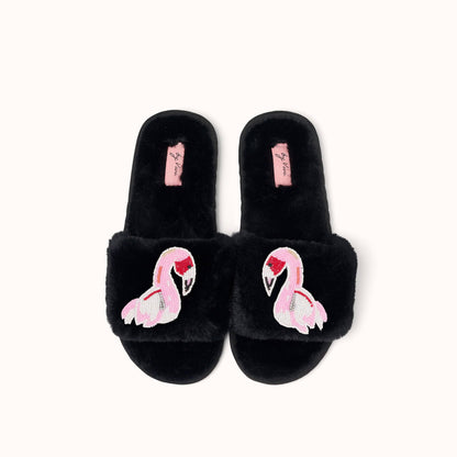 Paire de broches pour Chaussons - Flamant rose