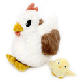 Les Ptipotos - peluche poule maman & bébé 32 cm blanche