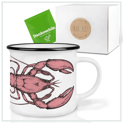 Caneca em cerâmica com lagosta