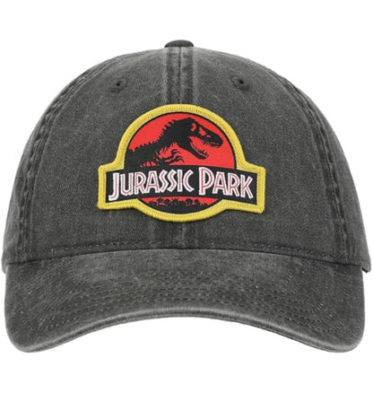 Casquette noire Jurassic Park avec logo brodé