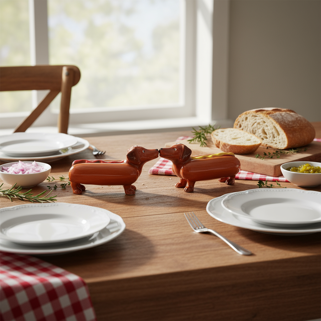 Happy Hot Dogs Salt and Pepper Shaker Set