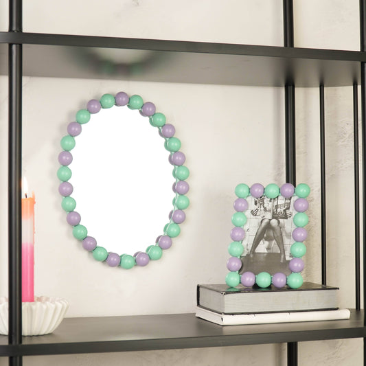 Oval Bubble Mirror - Mint/Lilac