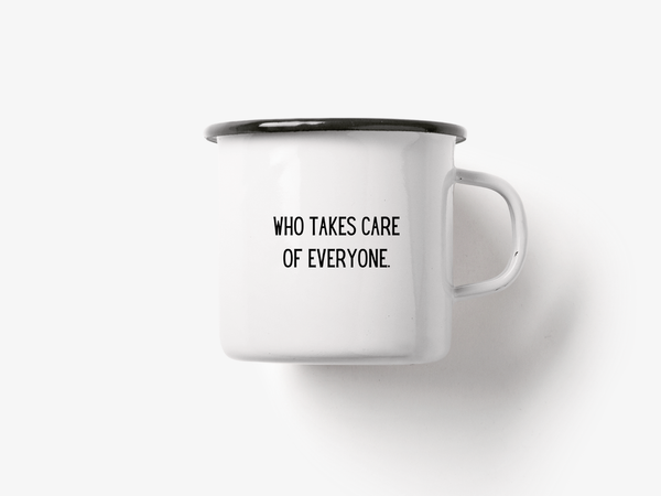 Taza de esmalte de mujer ruda