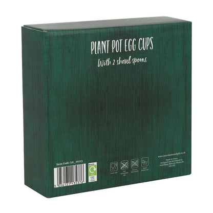 Egg cups Flower pots with spoons