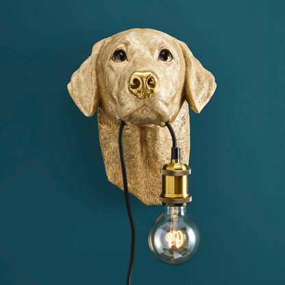 Labrador "Lucky" Gold Wall Sconce