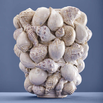 Seashell Vase, Natural Stoneware M