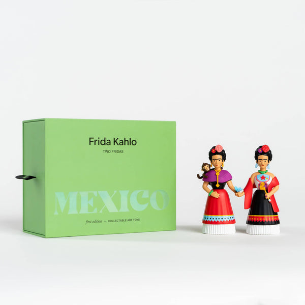 Set di due statuette da collezione Frida Kahlo - Artista Messico Regalo Kahlo