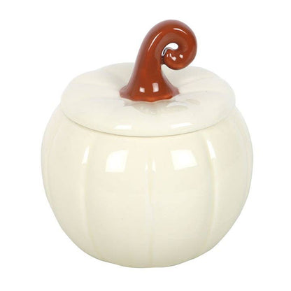 Brûle-parfum automnal citrouille blanche bouclée