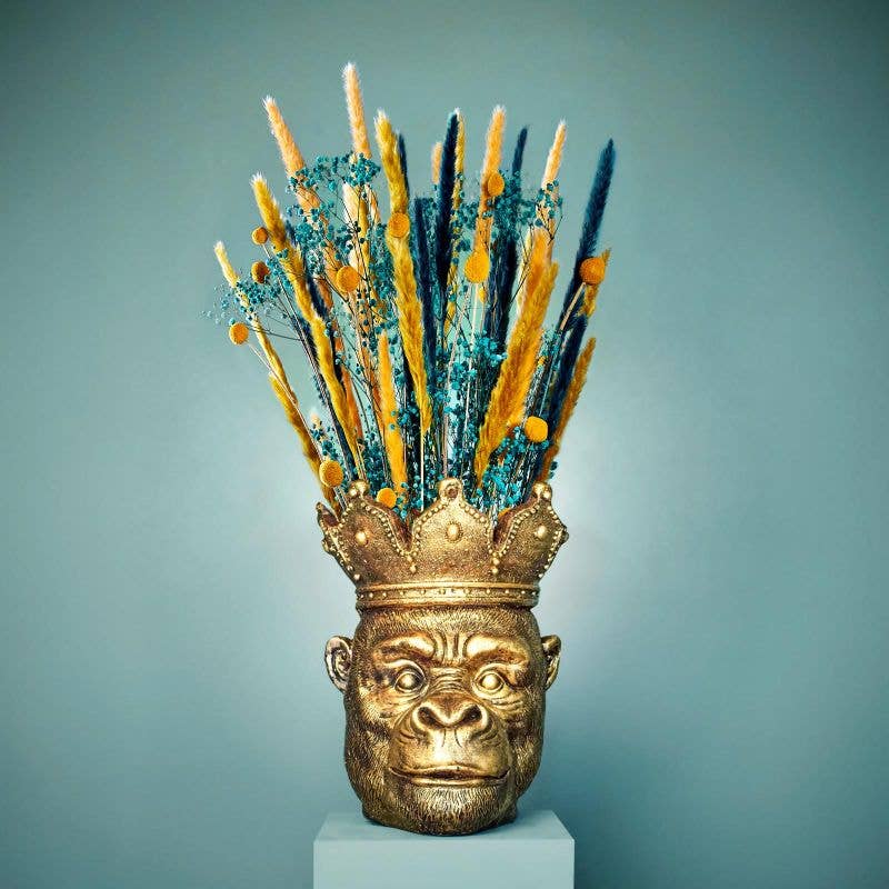 Cabeça de macaco Kong, dourada