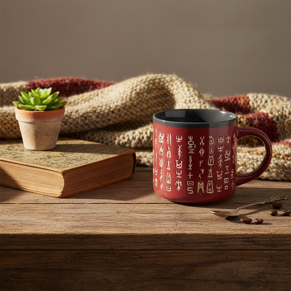 Mug Gravé Écriture Ossécaille – 443 ml