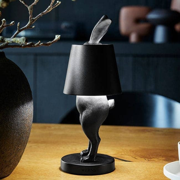 Lampe de table LED Lapin Hiding Rabbit, Noir