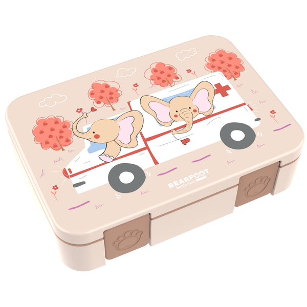 Bento box with compartments, lightweight & leak-proof - Ambulance brown