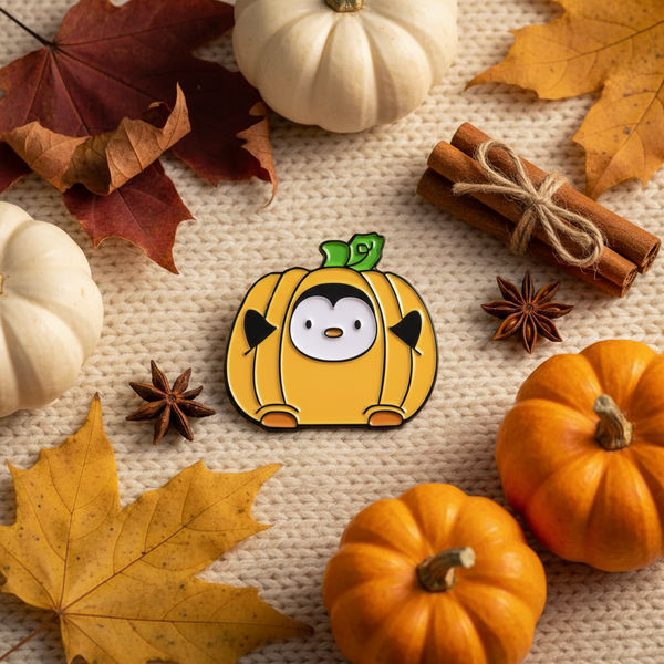 Pin's Pingouin Citrouille